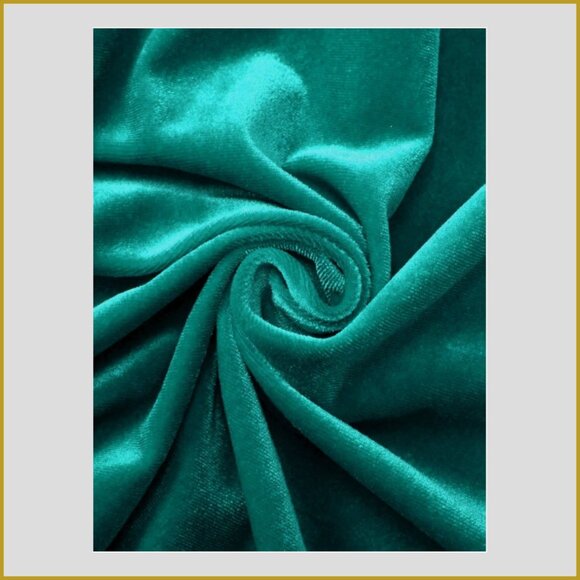 Emerald Green Velvet Halter Mermaid Dress – Ruched Bodycon Formal Gown - Picture 5 of 12